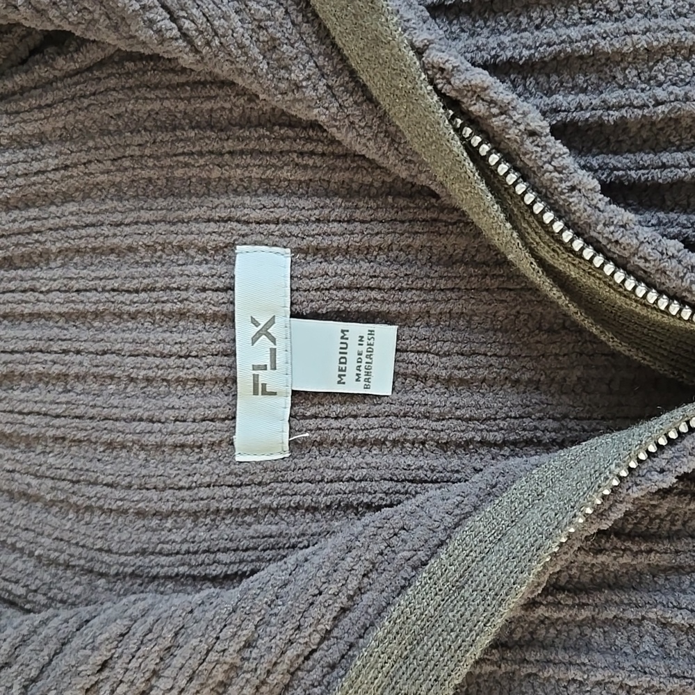 FLX Gray Green Chenille Sweater Coat Jacket M - Picture 2 of 6